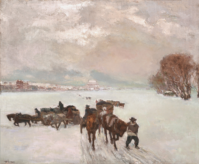 《雪里送炭》 艾中信 1947年 布面油彩 72×88cm