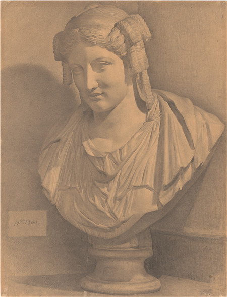 《石膏像(希腊女神)》 李斛 1955年 纸本铅笔 75.5×57cm